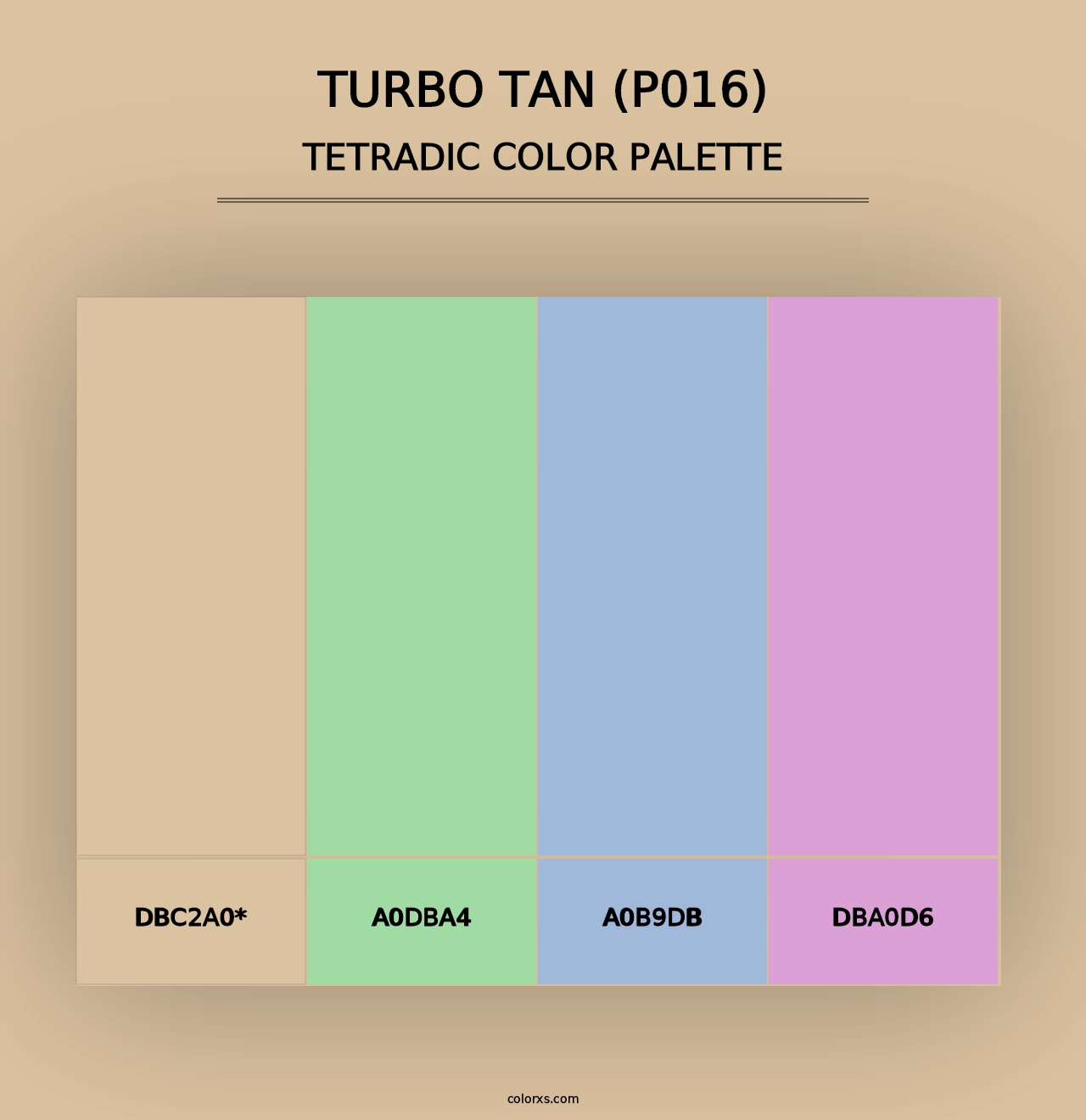 Turbo Tan (P016) - Tetradic Color Palette