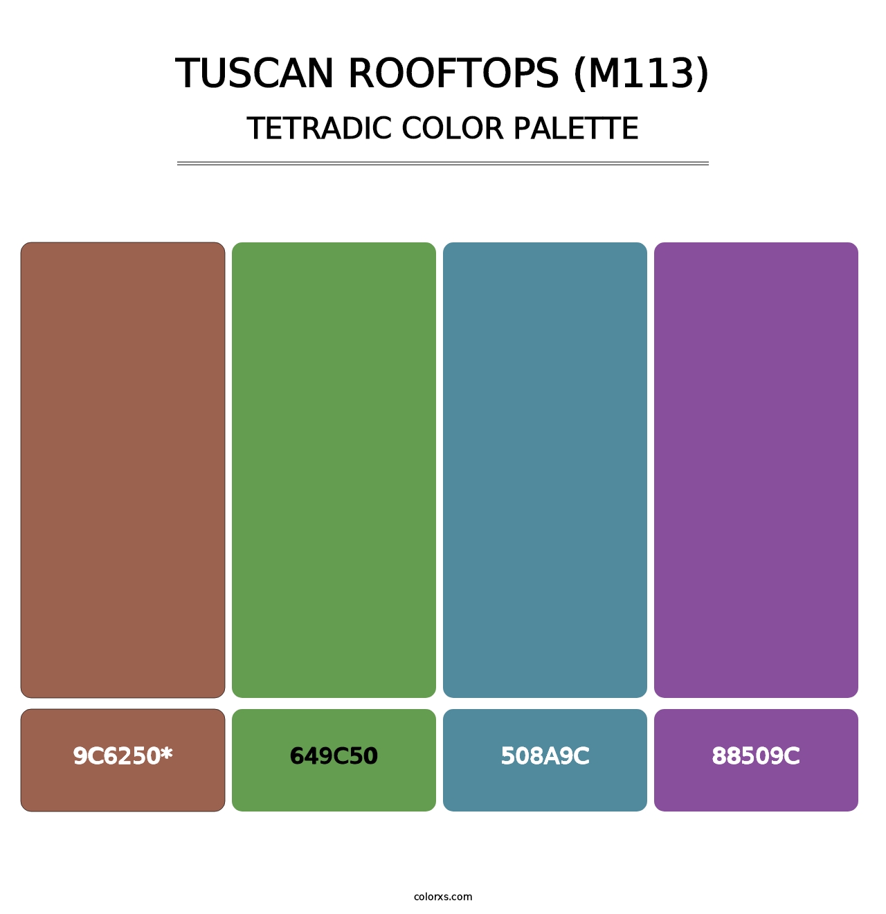 Tuscan Rooftops (M113) - Tetradic Color Palette