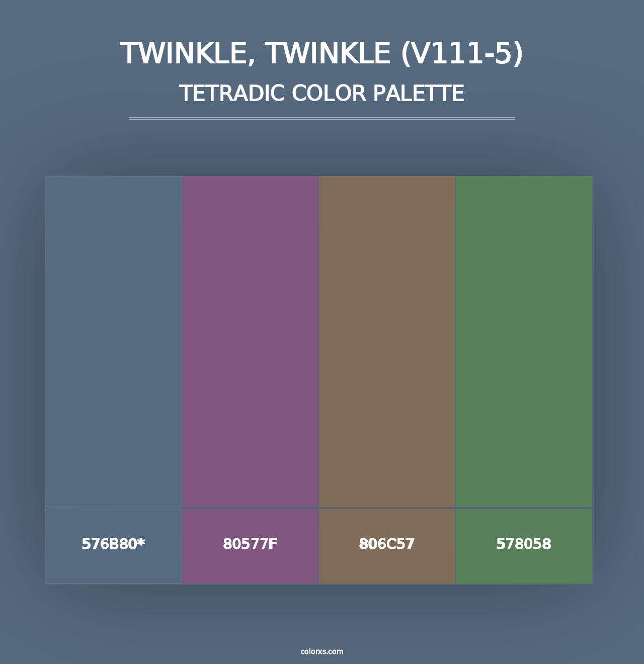 Twinkle, Twinkle (V111-5) - Tetradic Color Palette