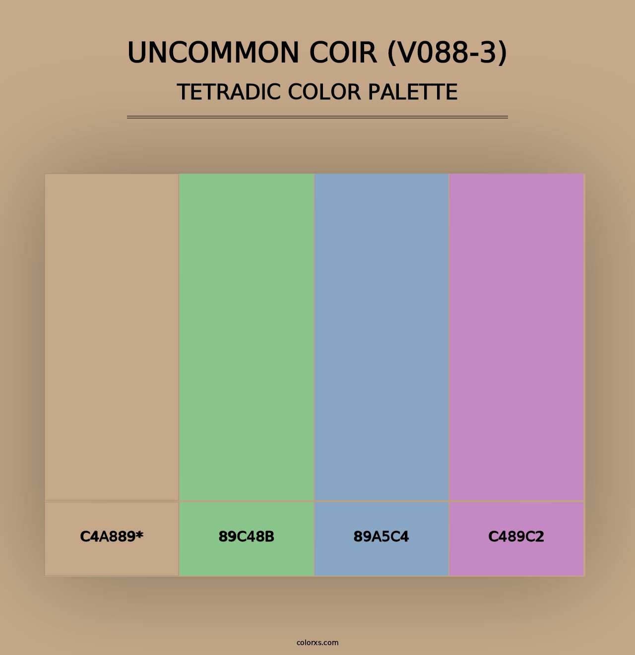 Uncommon Coir (V088-3) - Tetradic Color Palette