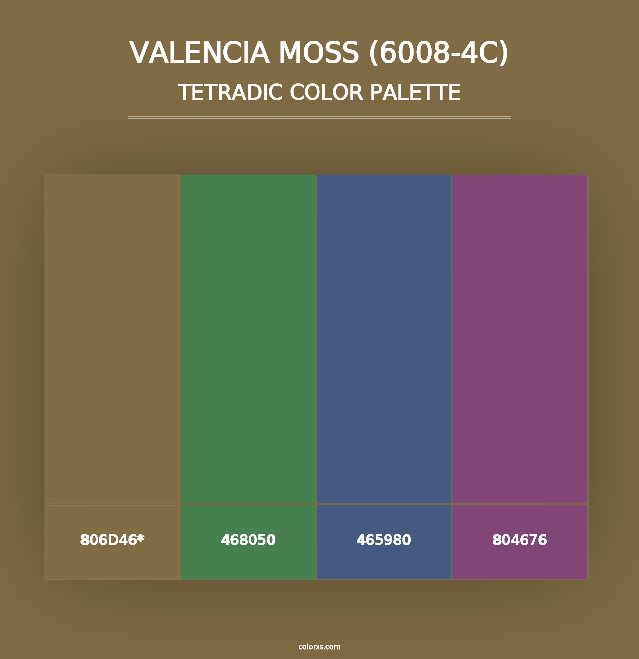 Valencia Moss (6008-4C) - Tetradic Color Palette