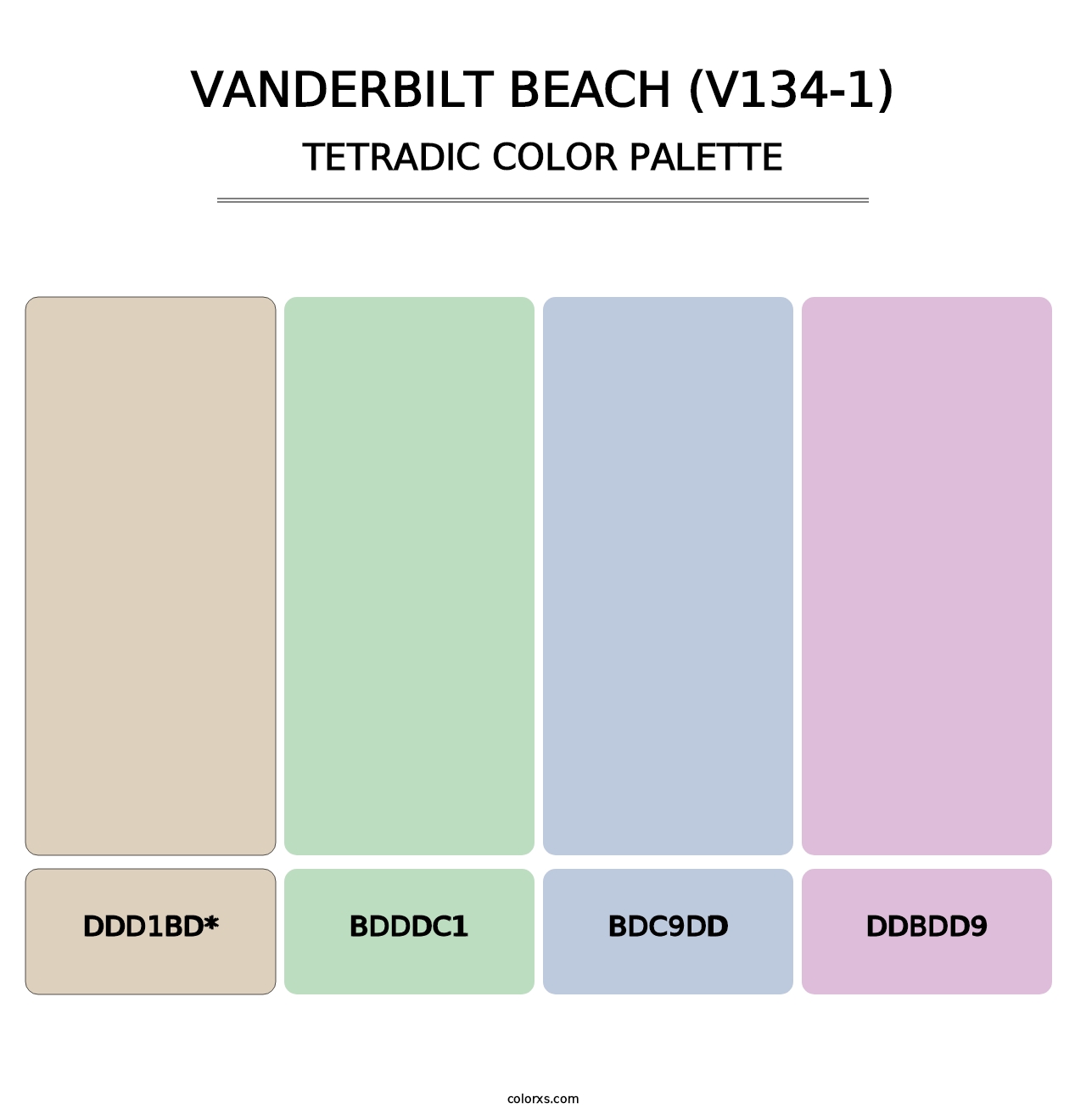 Vanderbilt Beach (V134-1) - Tetradic Color Palette