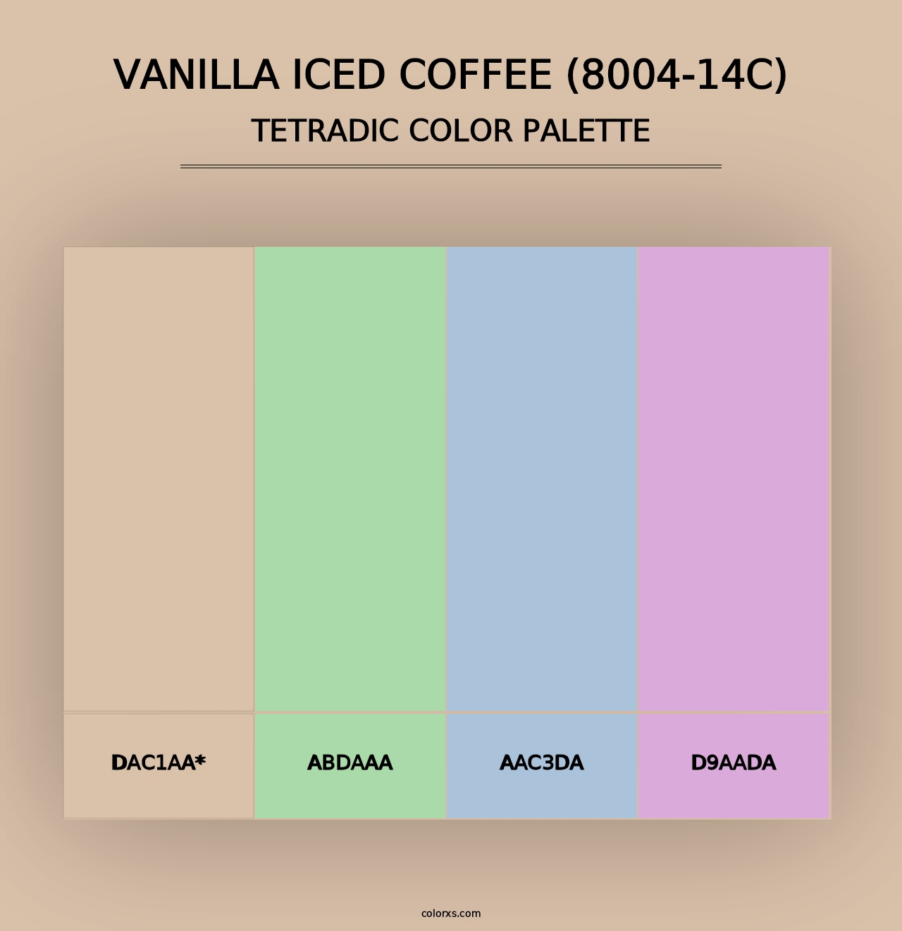 Vanilla Iced Coffee (8004-14C) - Tetradic Color Palette