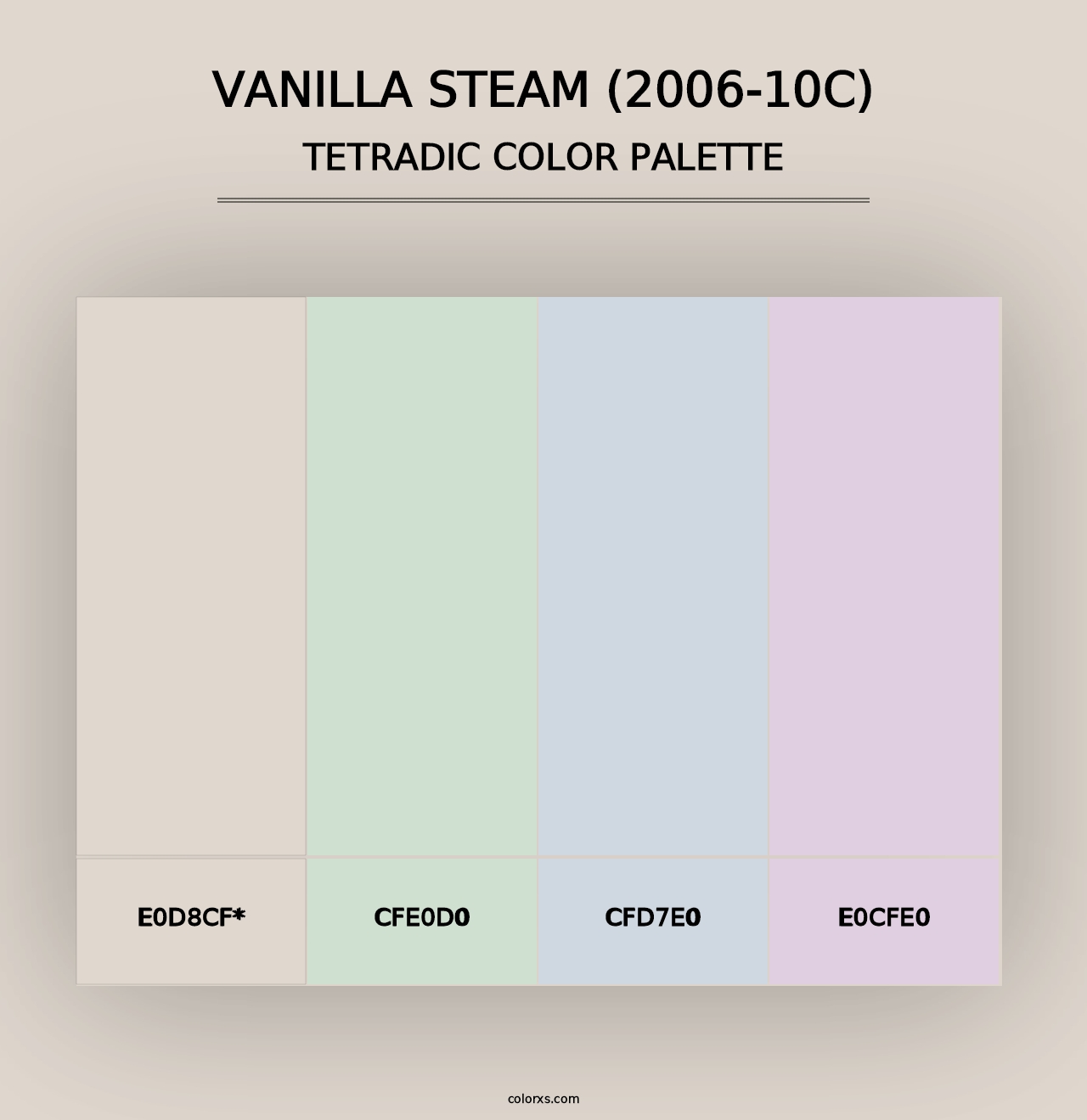 Vanilla Steam (2006-10C) - Tetradic Color Palette