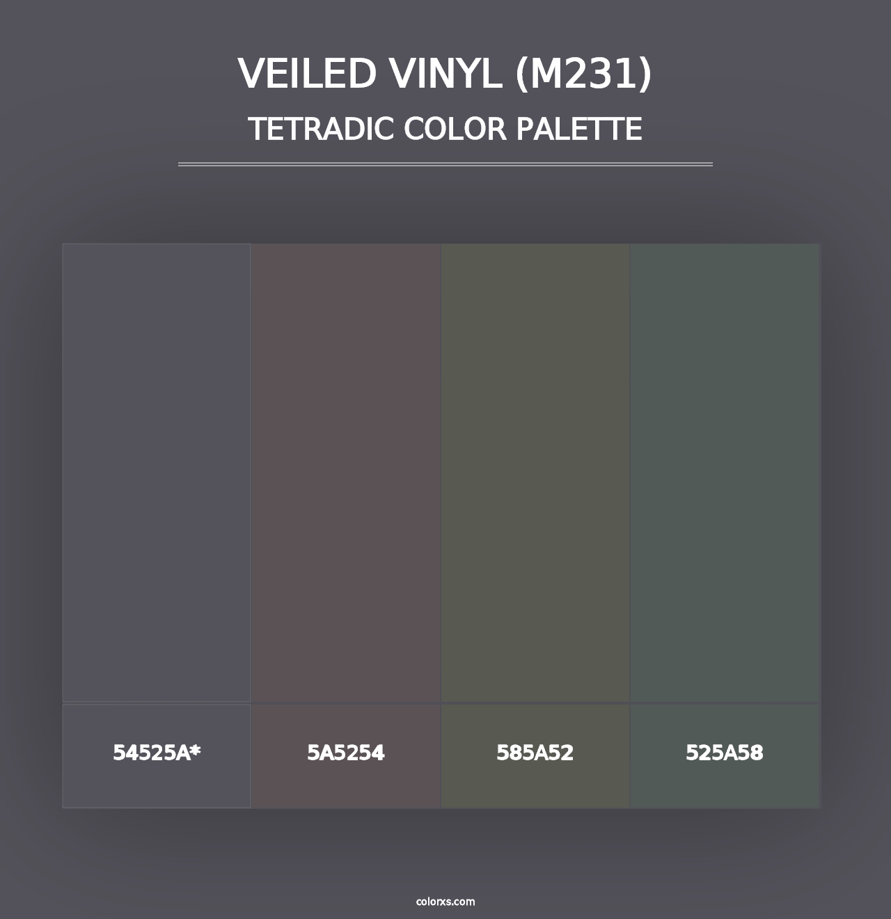 Veiled Vinyl (M231) - Tetradic Color Palette