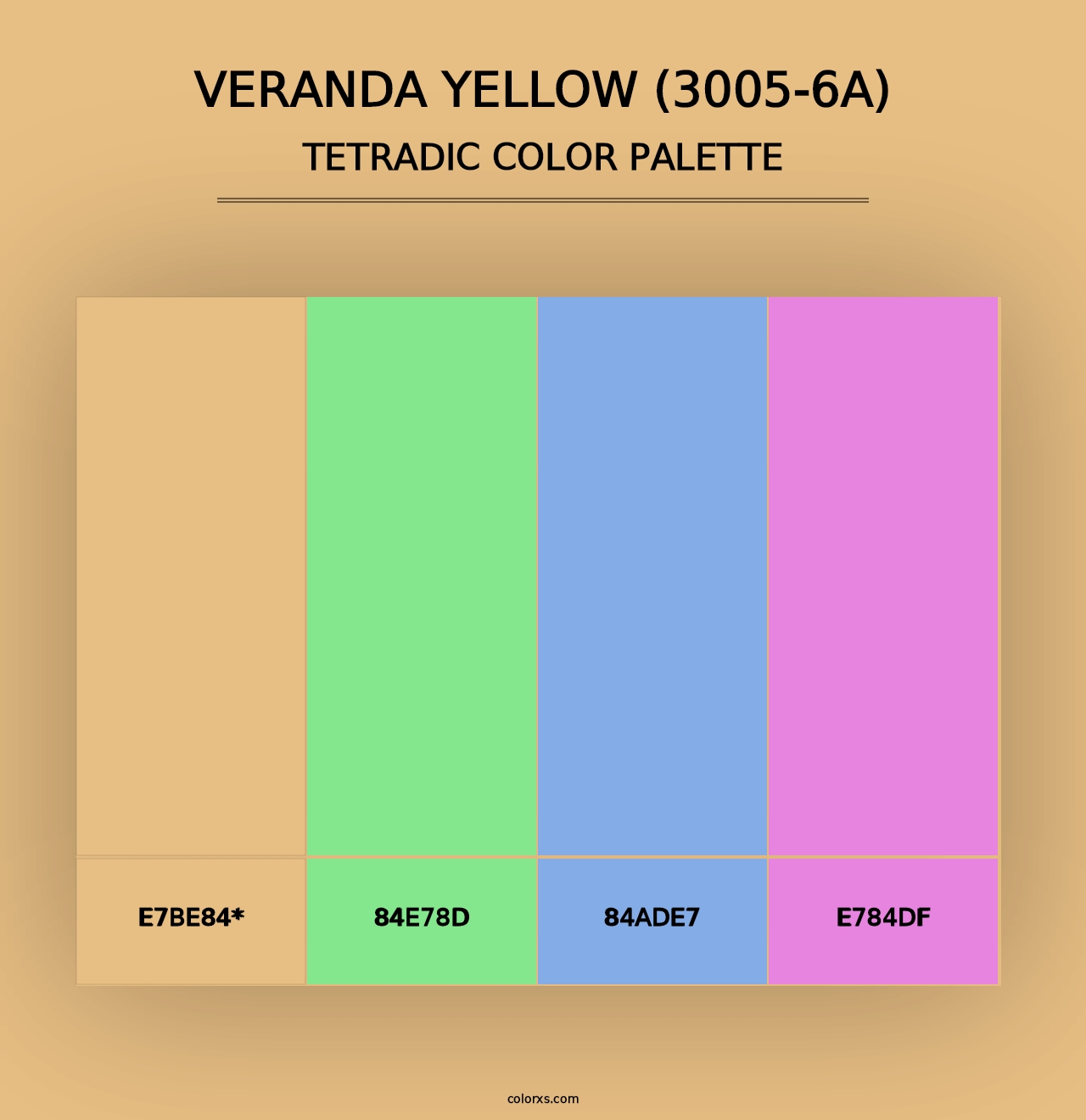 Veranda Yellow (3005-6A) - Tetradic Color Palette