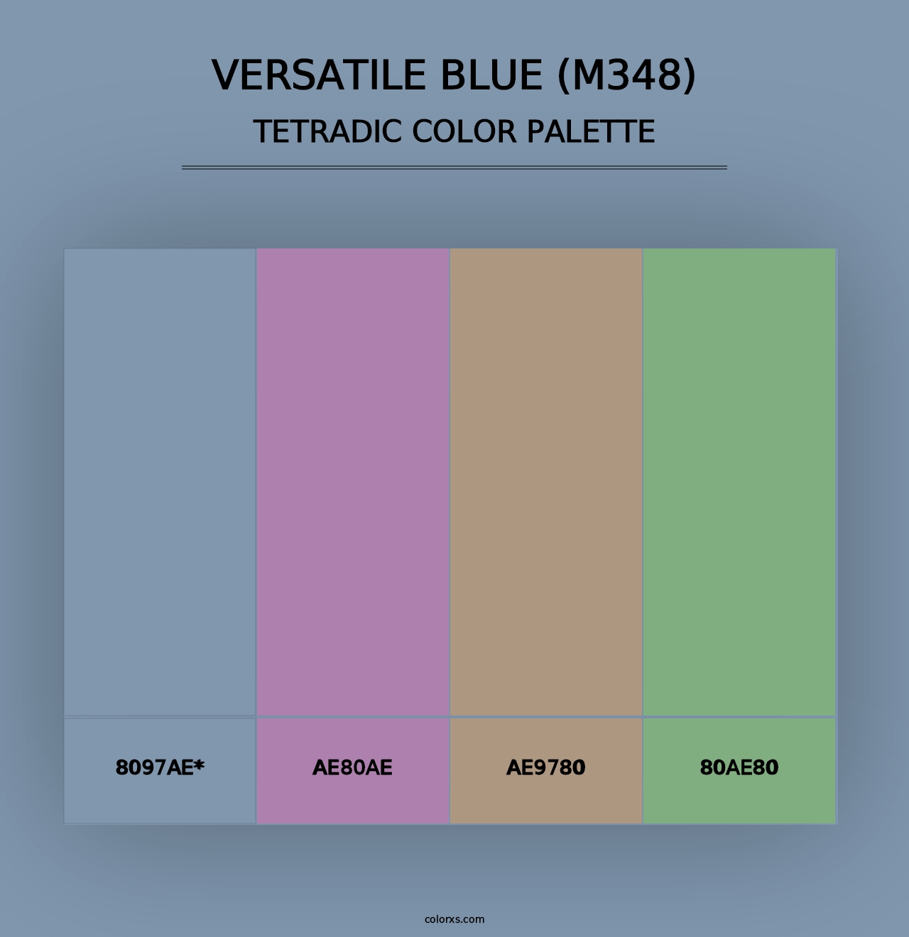 Versatile Blue (M348) - Tetradic Color Palette