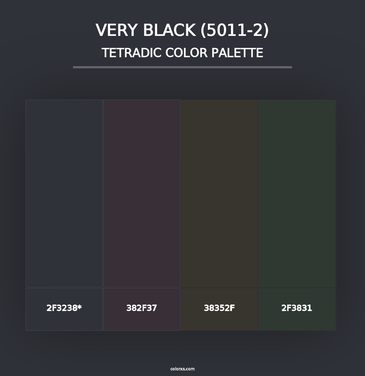 Very Black (5011-2) - Tetradic Color Palette