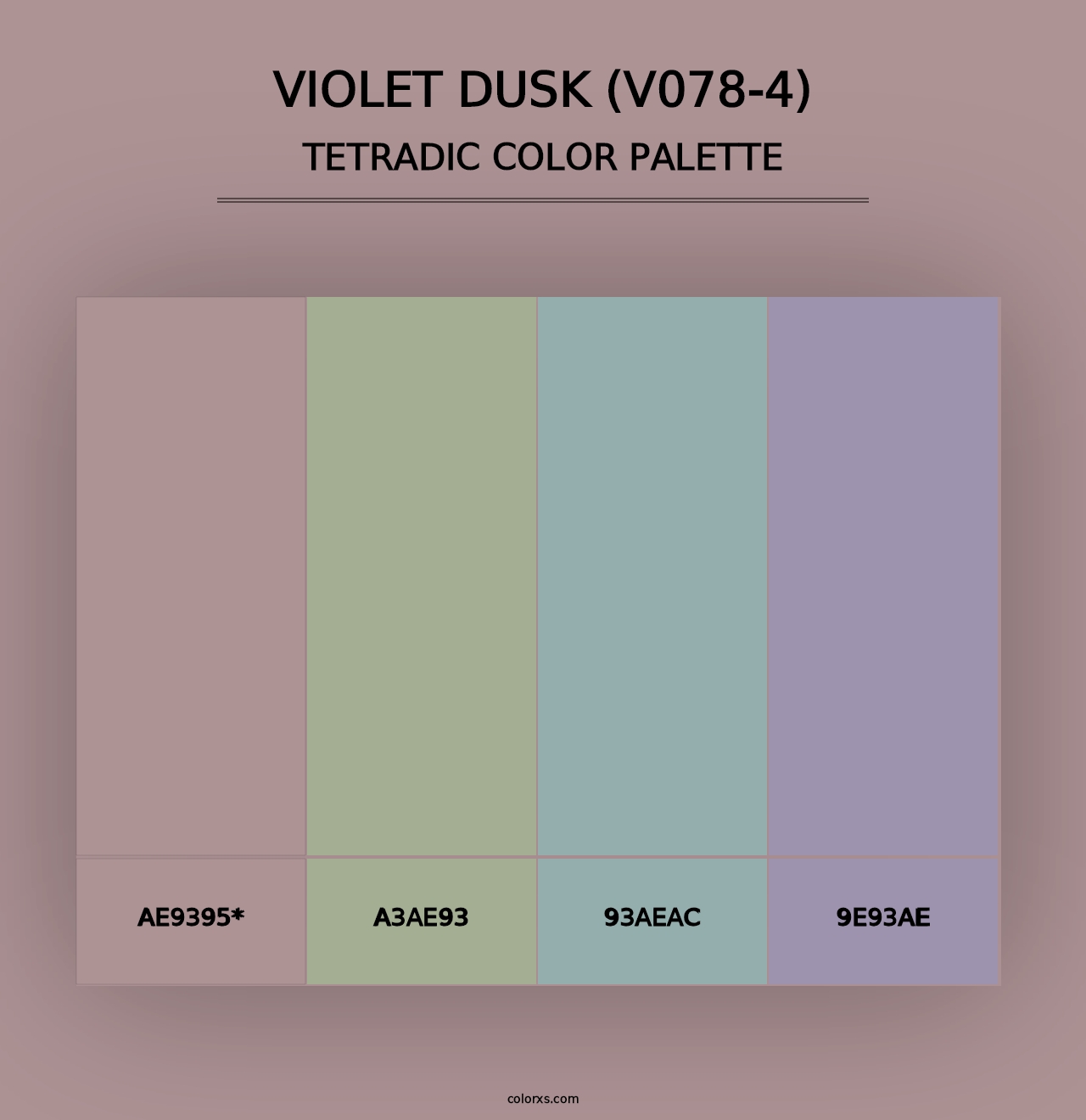 Violet Dusk (V078-4) - Tetradic Color Palette