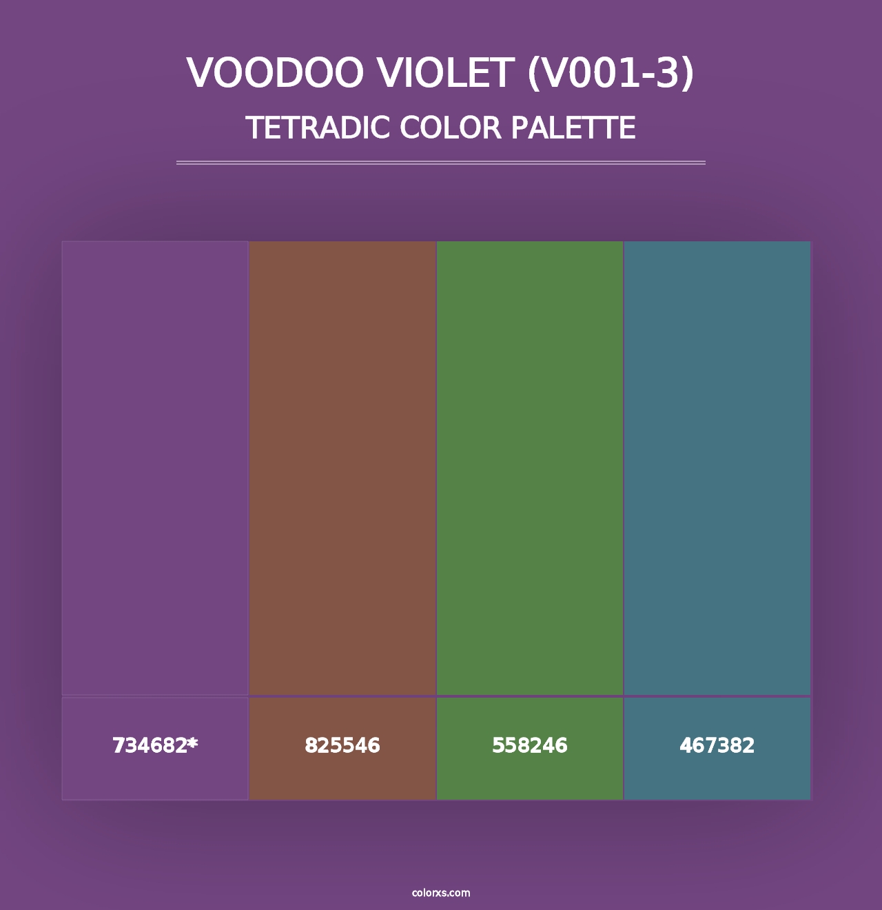 Voodoo Violet (V001-3) - Tetradic Color Palette