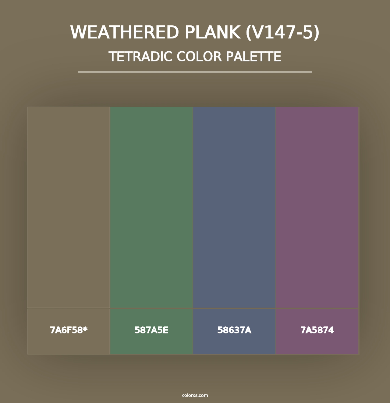 Weathered Plank (V147-5) - Tetradic Color Palette