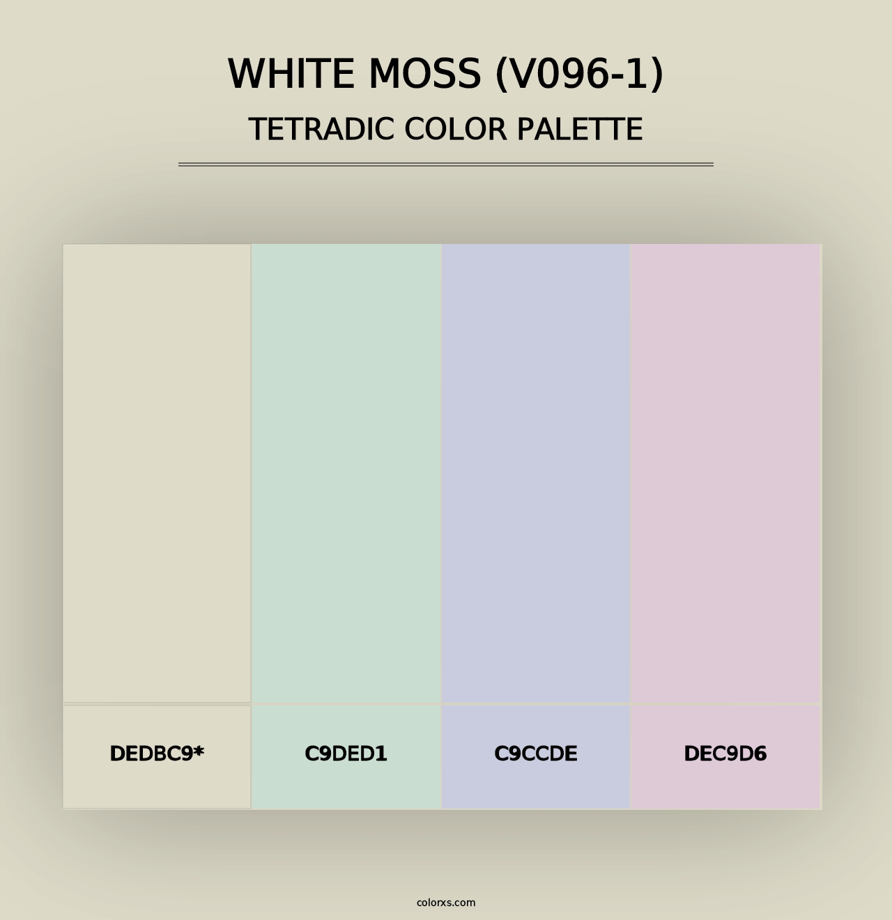 White Moss (V096-1) - Tetradic Color Palette