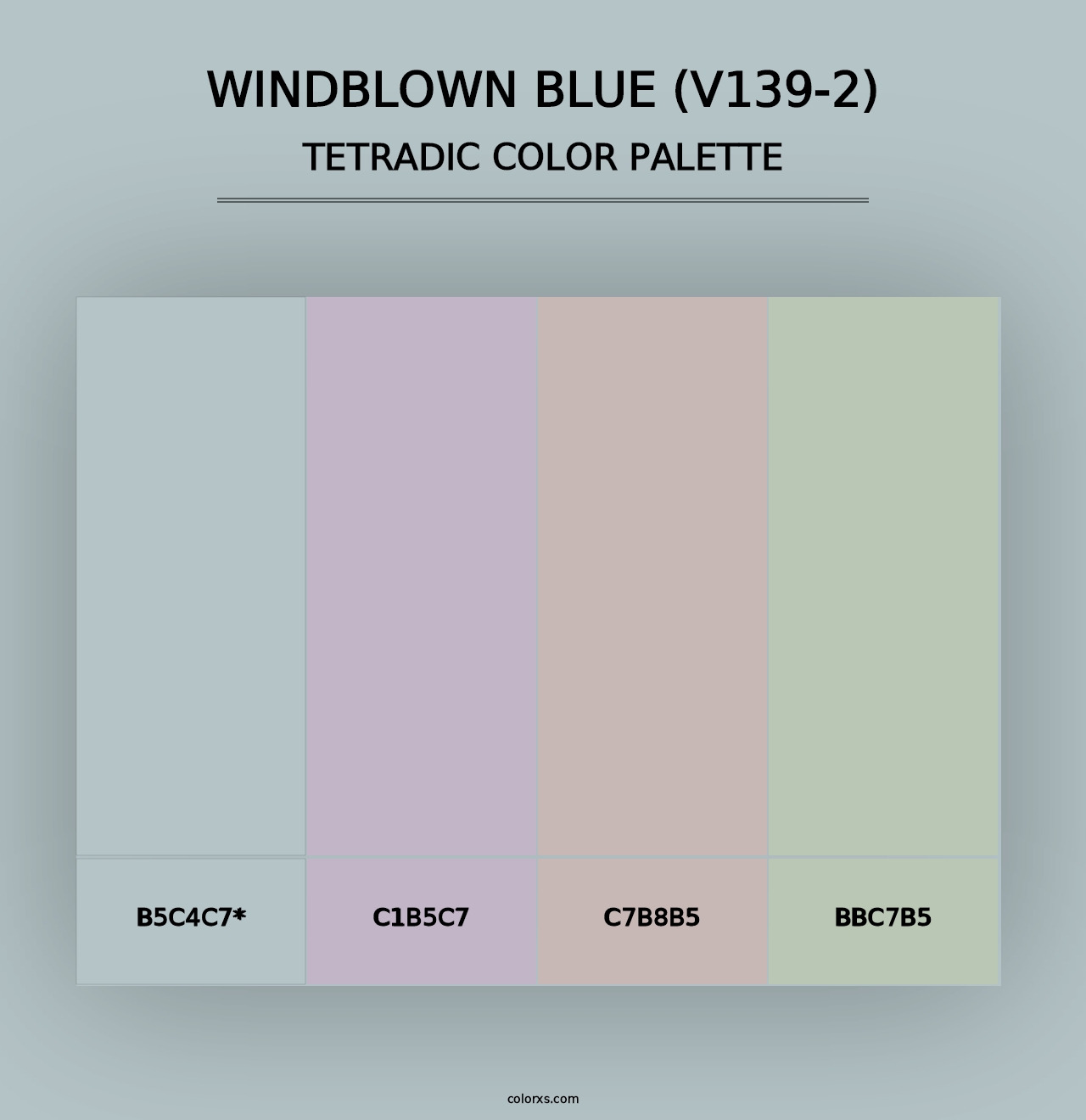 Windblown Blue (V139-2) - Tetradic Color Palette