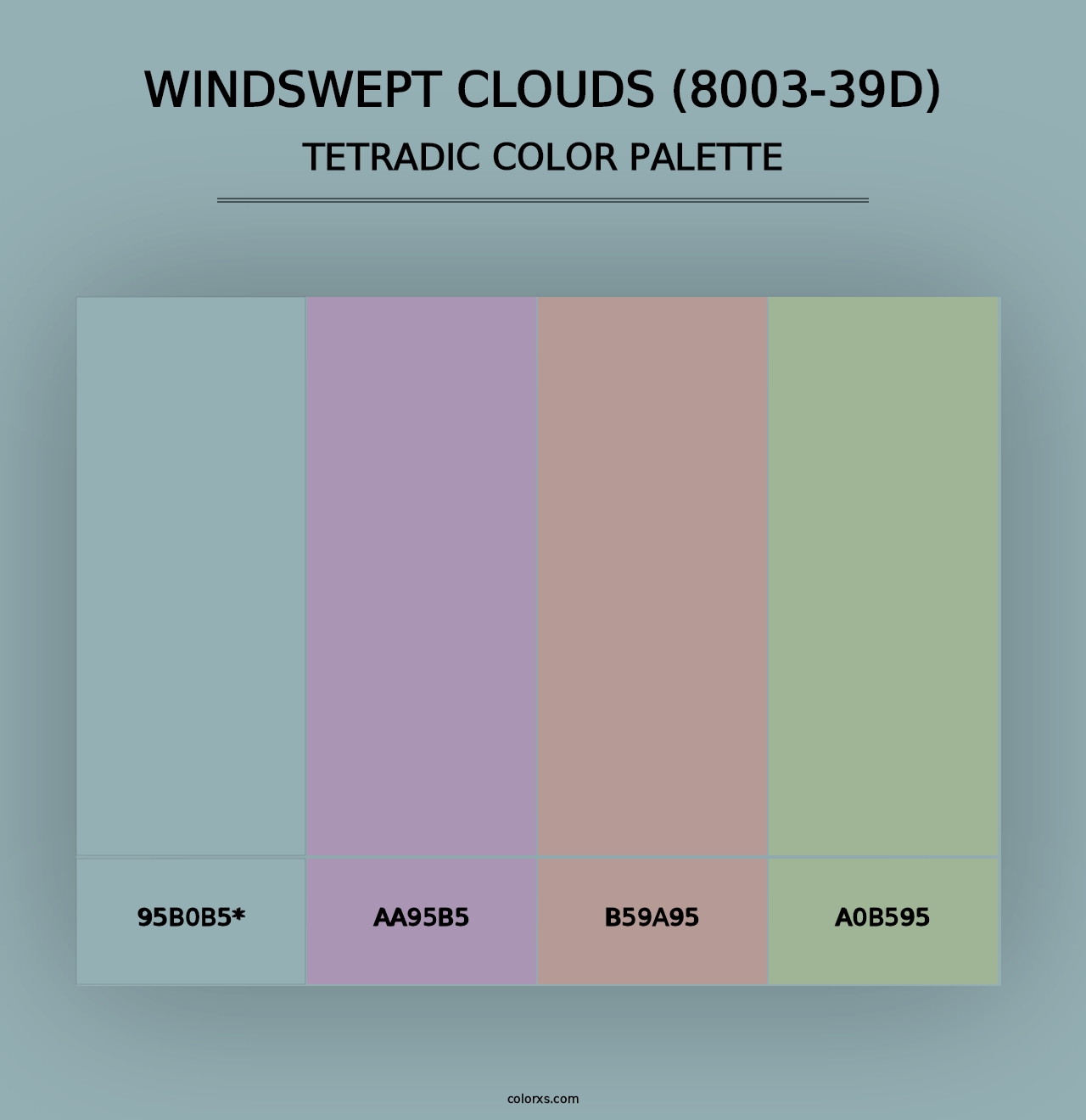 Windswept Clouds (8003-39D) - Tetradic Color Palette