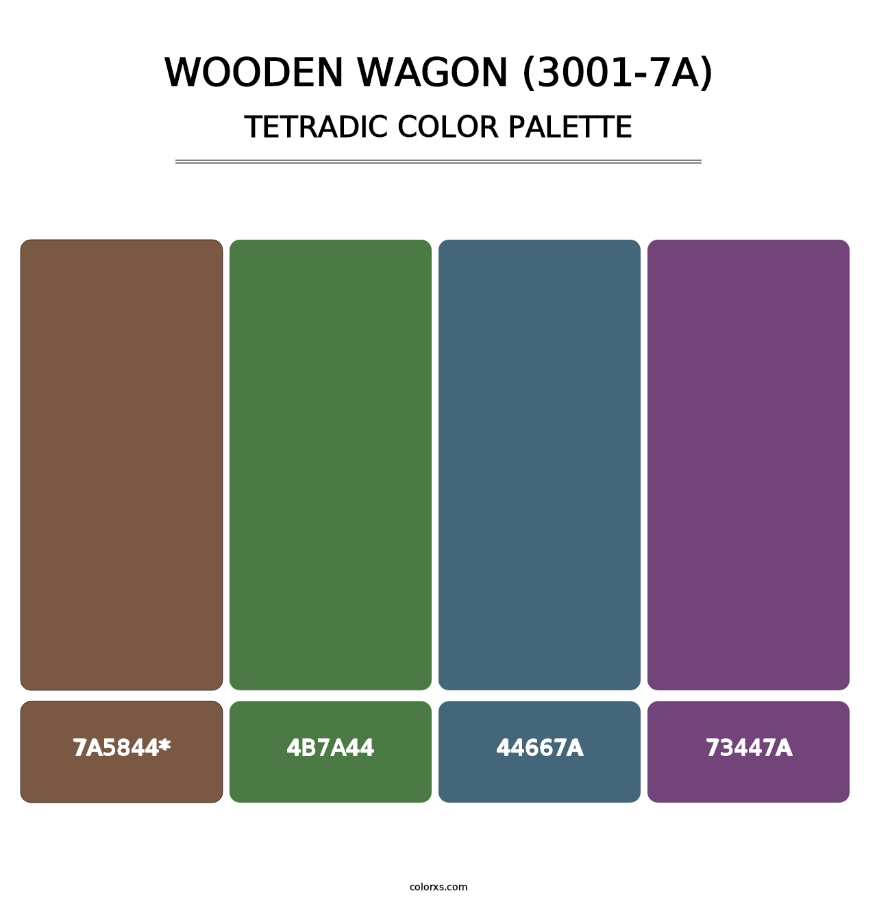 Wooden Wagon (3001-7A) - Tetradic Color Palette