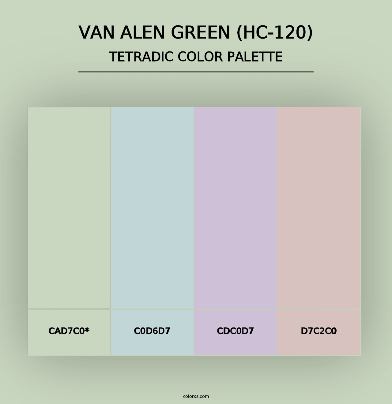 Van Alen Green (HC-120) - Tetradic Color Palette