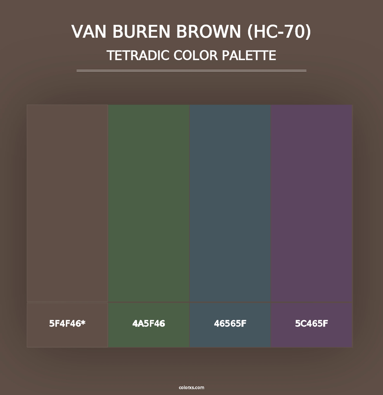 Van Buren Brown (HC-70) - Tetradic Color Palette