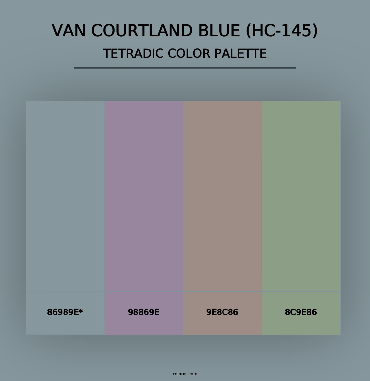 Van Courtland Blue (HC-145) - Tetradic Color Palette