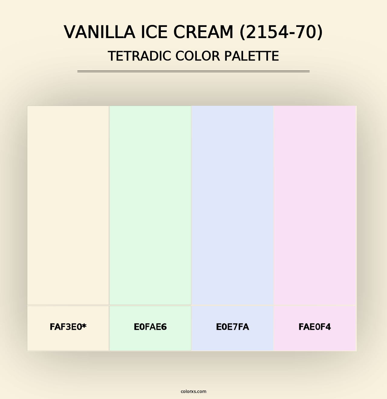 Vanilla Ice Cream (2154-70) - Tetradic Color Palette