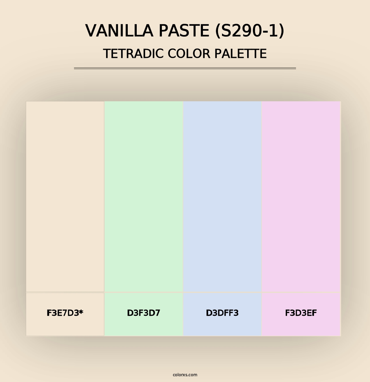 Vanilla Paste (S290-1) - Tetradic Color Palette