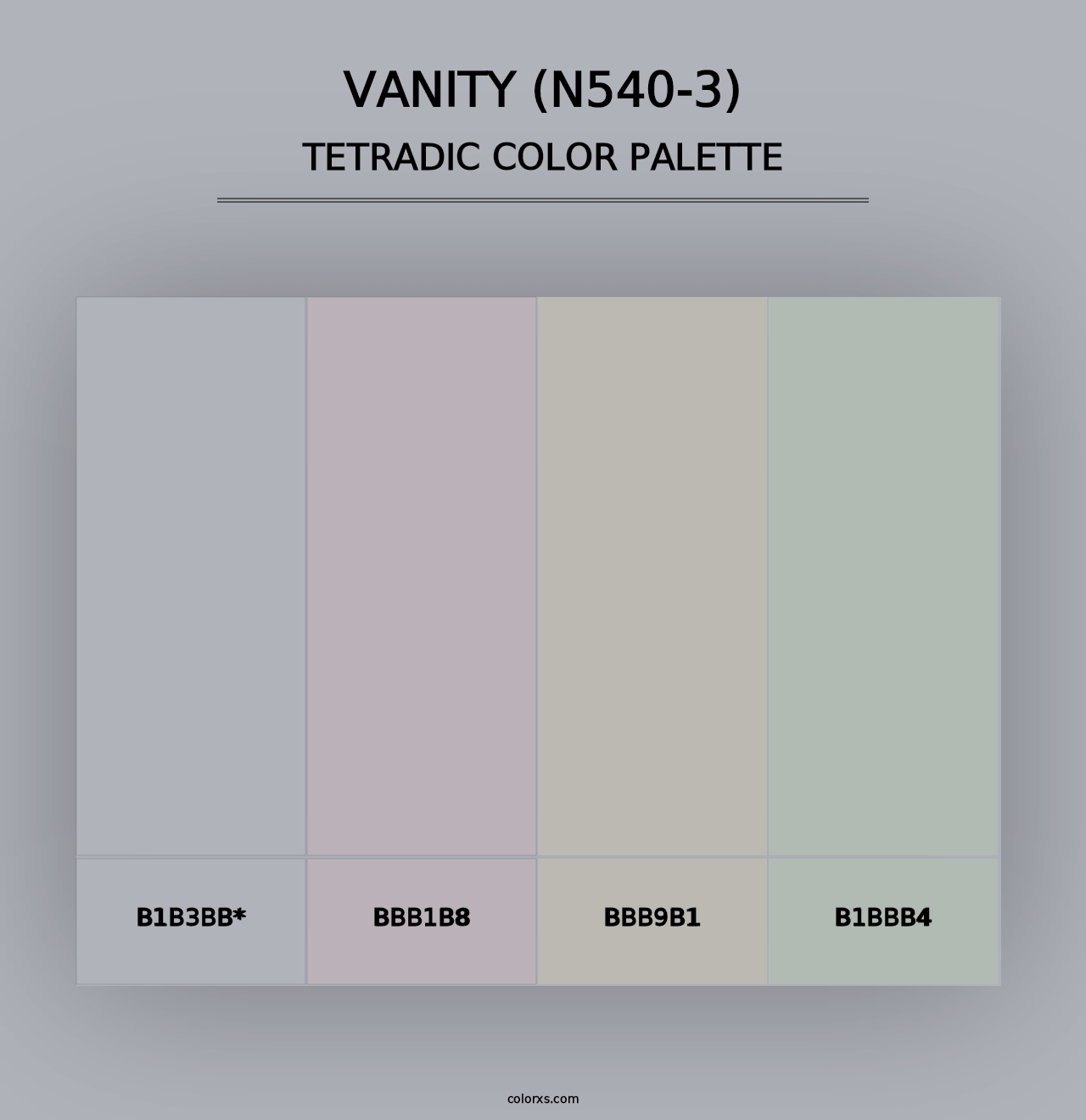 Vanity (N540-3) - Tetradic Color Palette