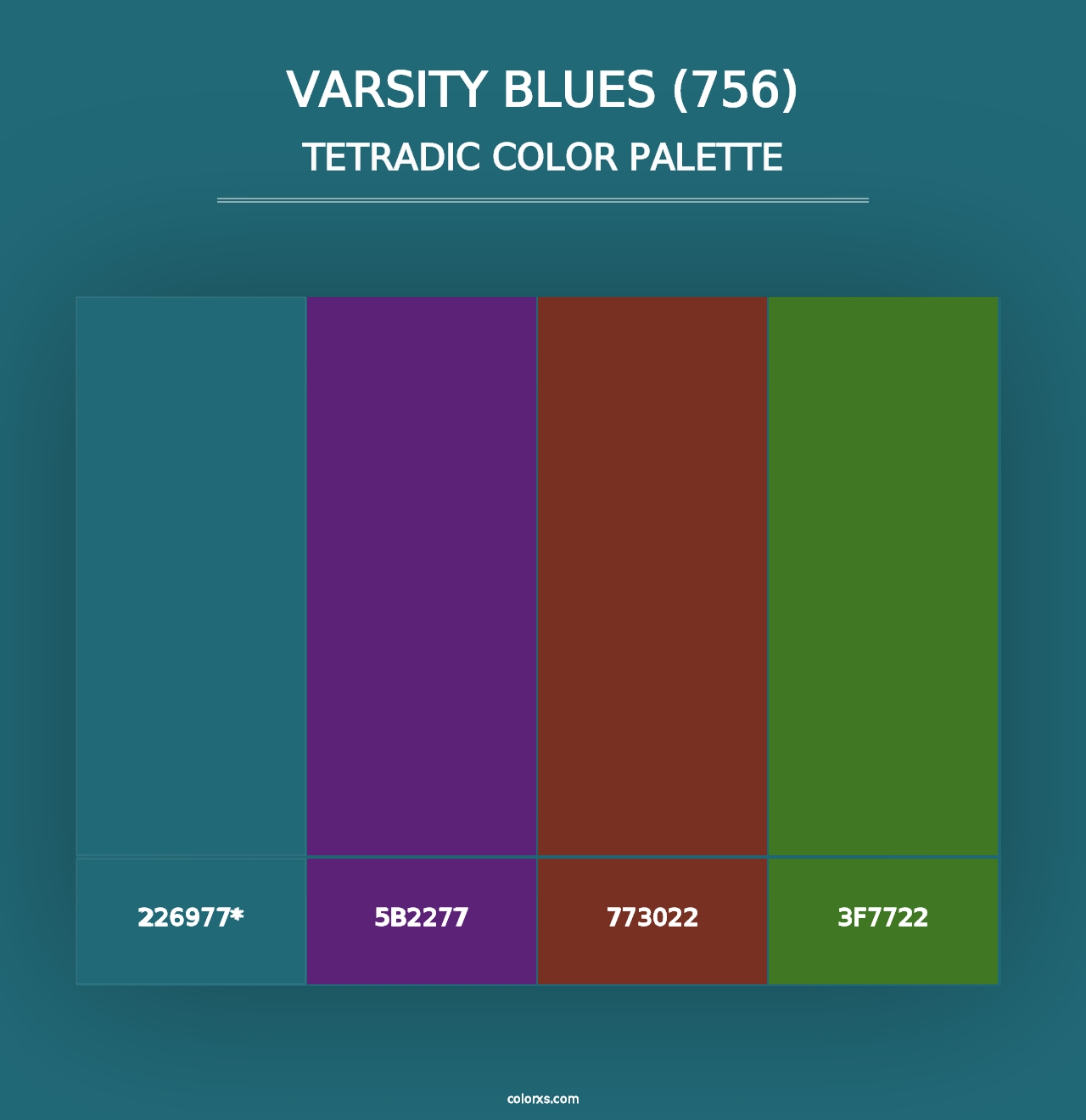 Varsity Blues (756) - Tetradic Color Palette