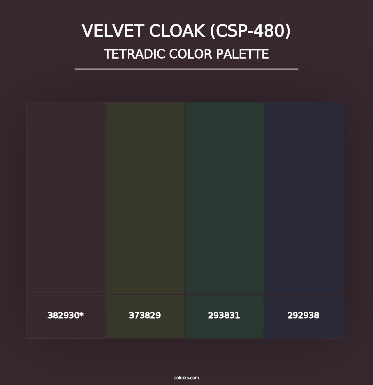 Velvet Cloak (CSP-480) - Tetradic Color Palette