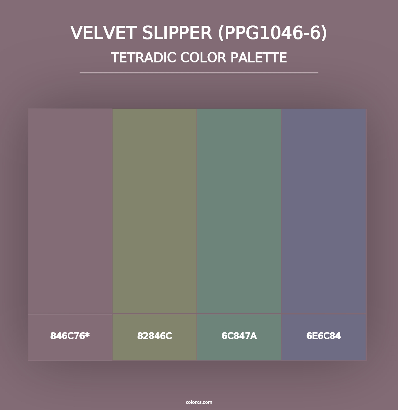 Velvet Slipper (PPG1046-6) - Tetradic Color Palette