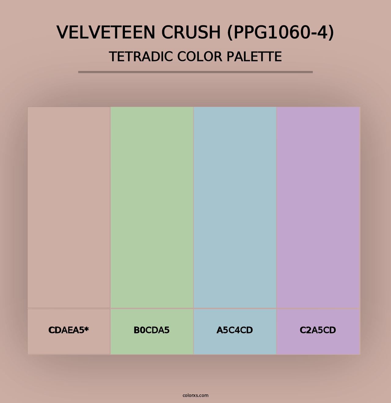 Velveteen Crush (PPG1060-4) - Tetradic Color Palette