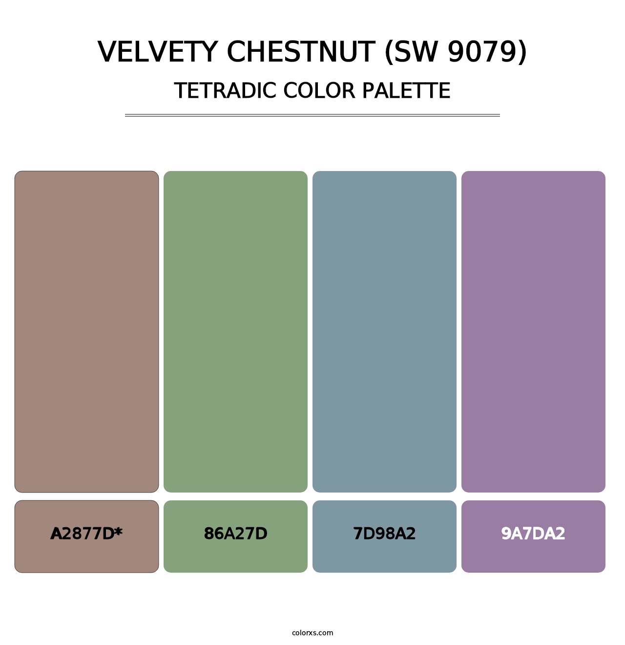 Velvety Chestnut (SW 9079) - Tetradic Color Palette