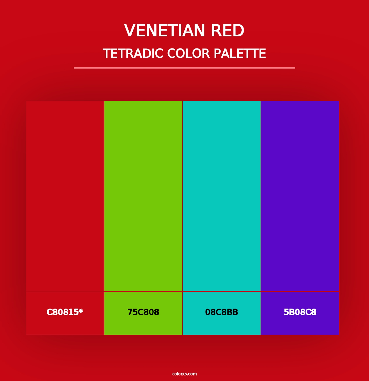 Venetian Red - Tetradic Color Palette