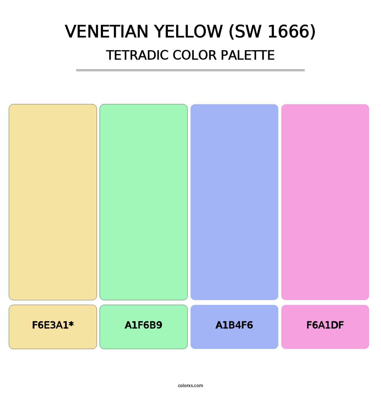 Venetian Yellow (SW 1666) - Tetradic Color Palette