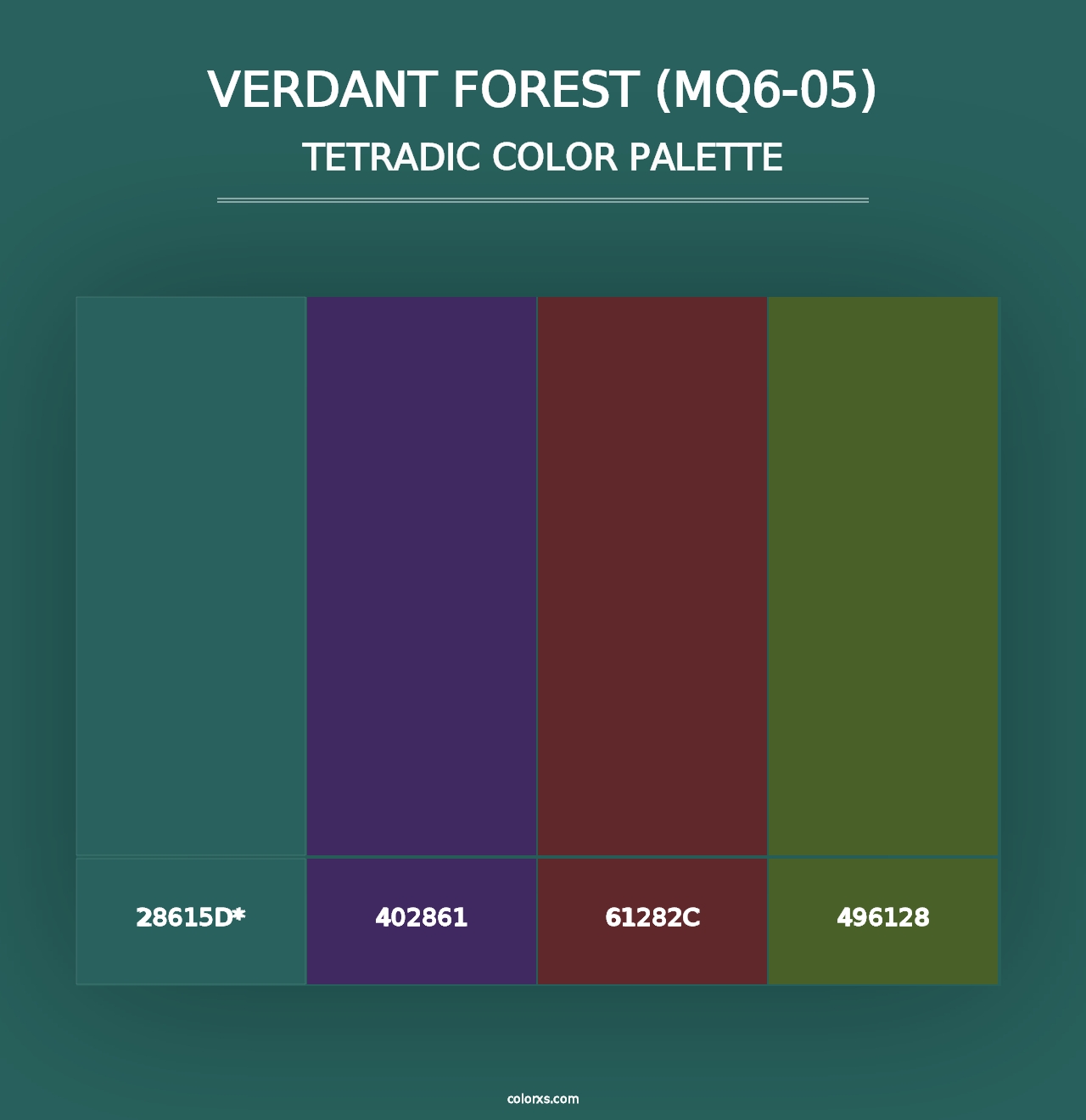 Verdant Forest (MQ6-05) - Tetradic Color Palette