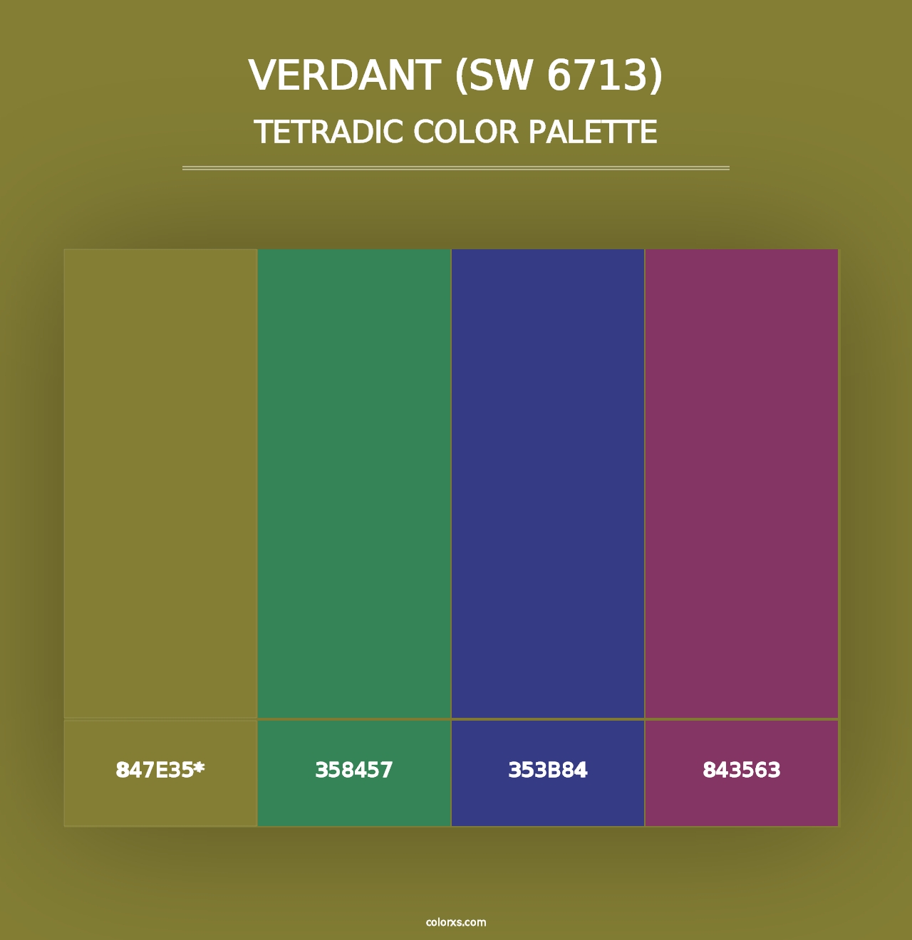 Verdant (SW 6713) - Tetradic Color Palette