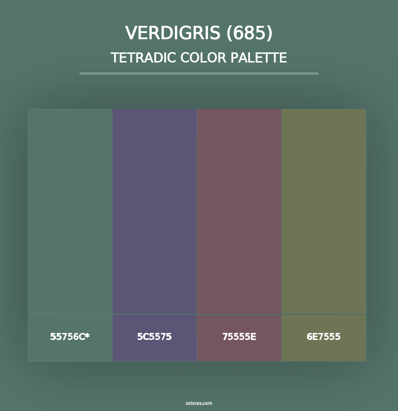 Verdigris (685) - Tetradic Color Palette