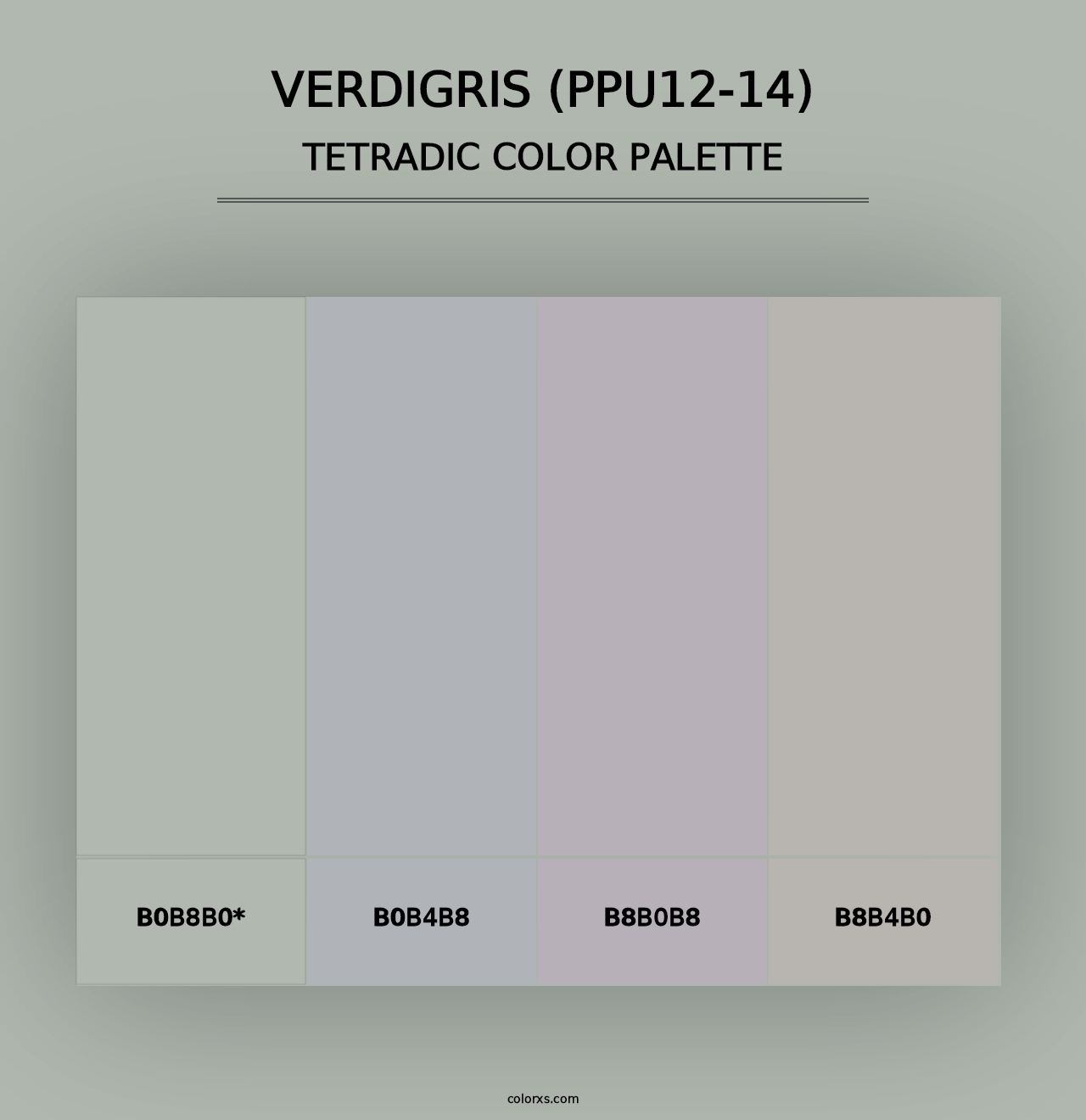 Verdigris (PPU12-14) - Tetradic Color Palette