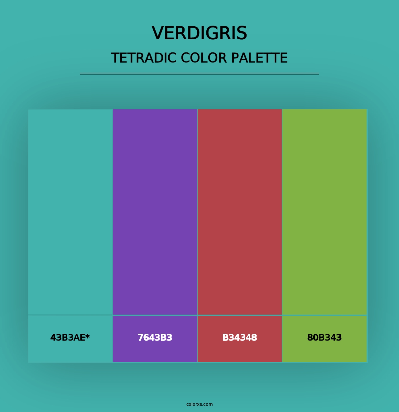 Verdigris - Tetradic Color Palette