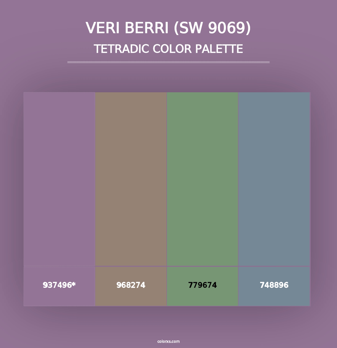 Veri Berri (SW 9069) - Tetradic Color Palette