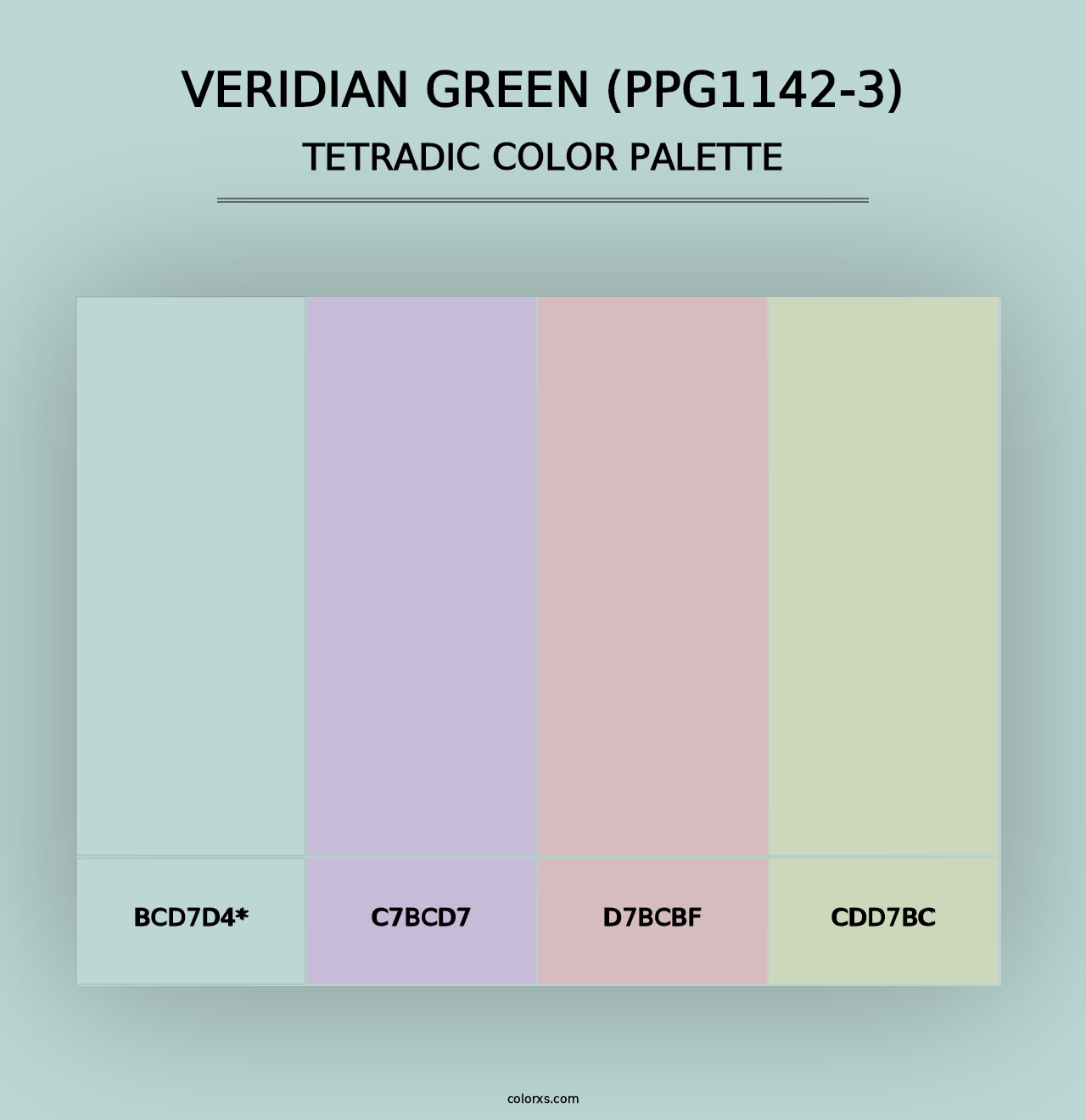 Veridian Green (PPG1142-3) - Tetradic Color Palette