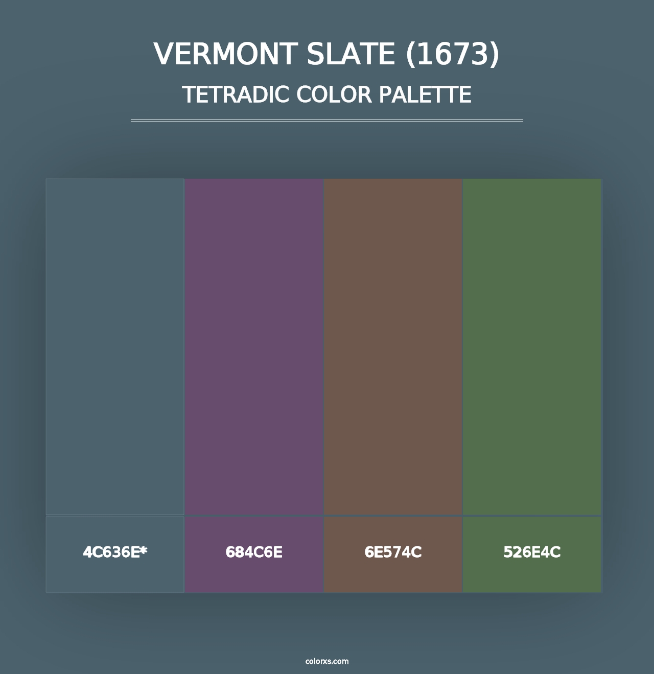 Vermont Slate (1673) - Tetradic Color Palette