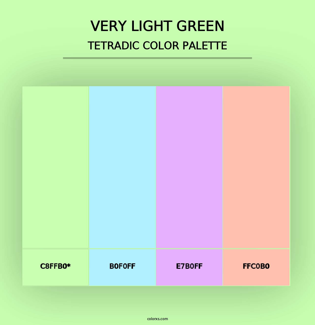 Very Light Green - Tetradic Color Palette