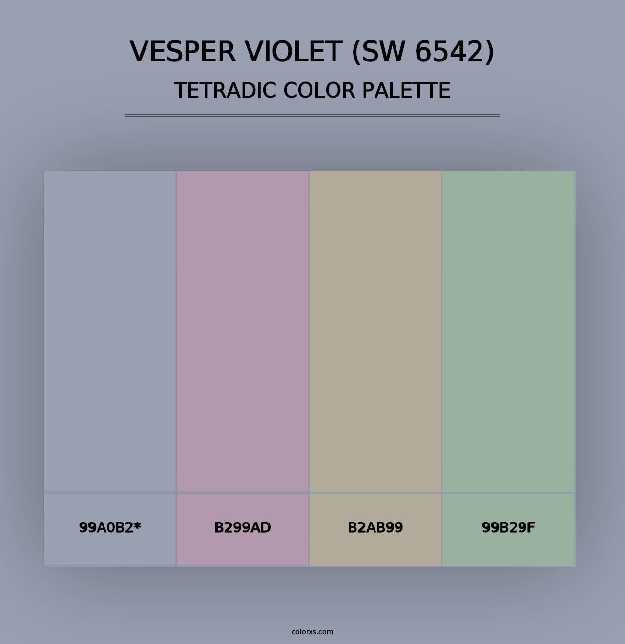 Vesper Violet (SW 6542) - Tetradic Color Palette