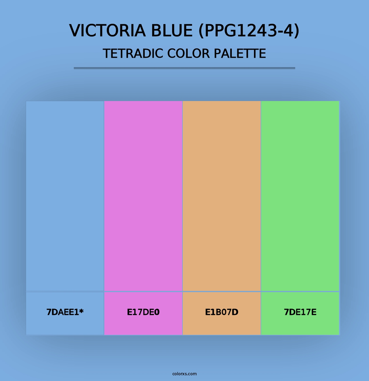 Victoria Blue (PPG1243-4) - Tetradic Color Palette