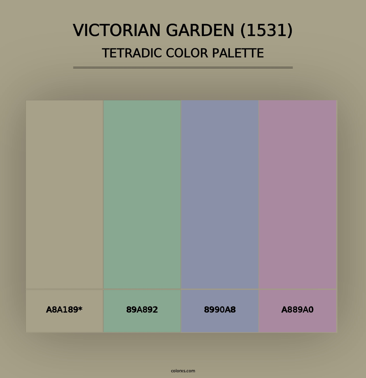 Victorian Garden (1531) - Tetradic Color Palette