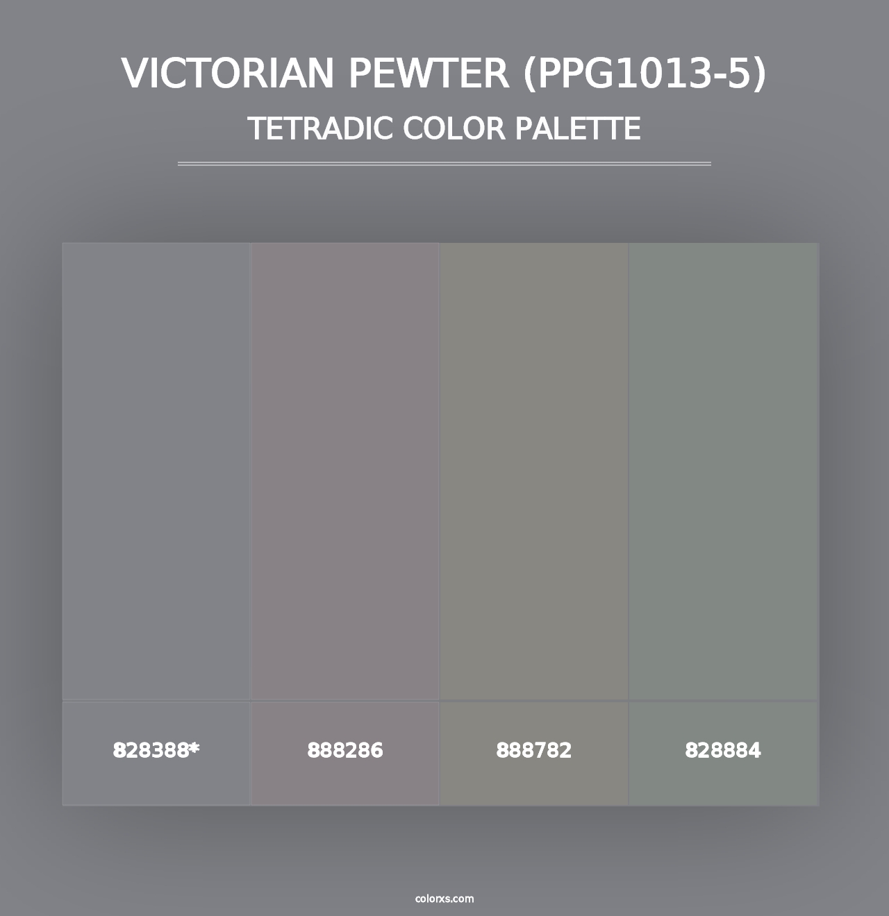 Victorian Pewter (PPG1013-5) - Tetradic Color Palette