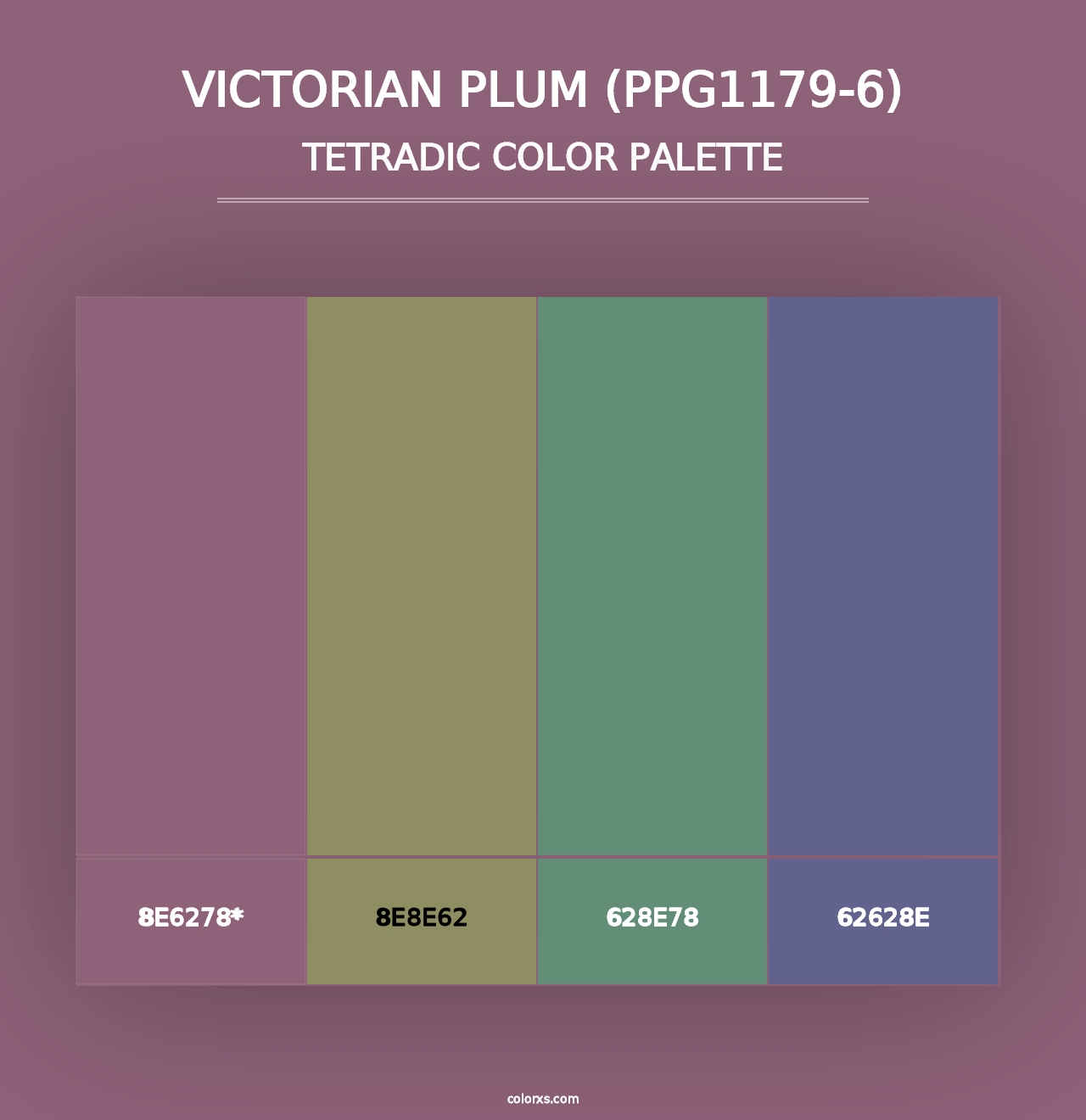 Victorian Plum (PPG1179-6) - Tetradic Color Palette