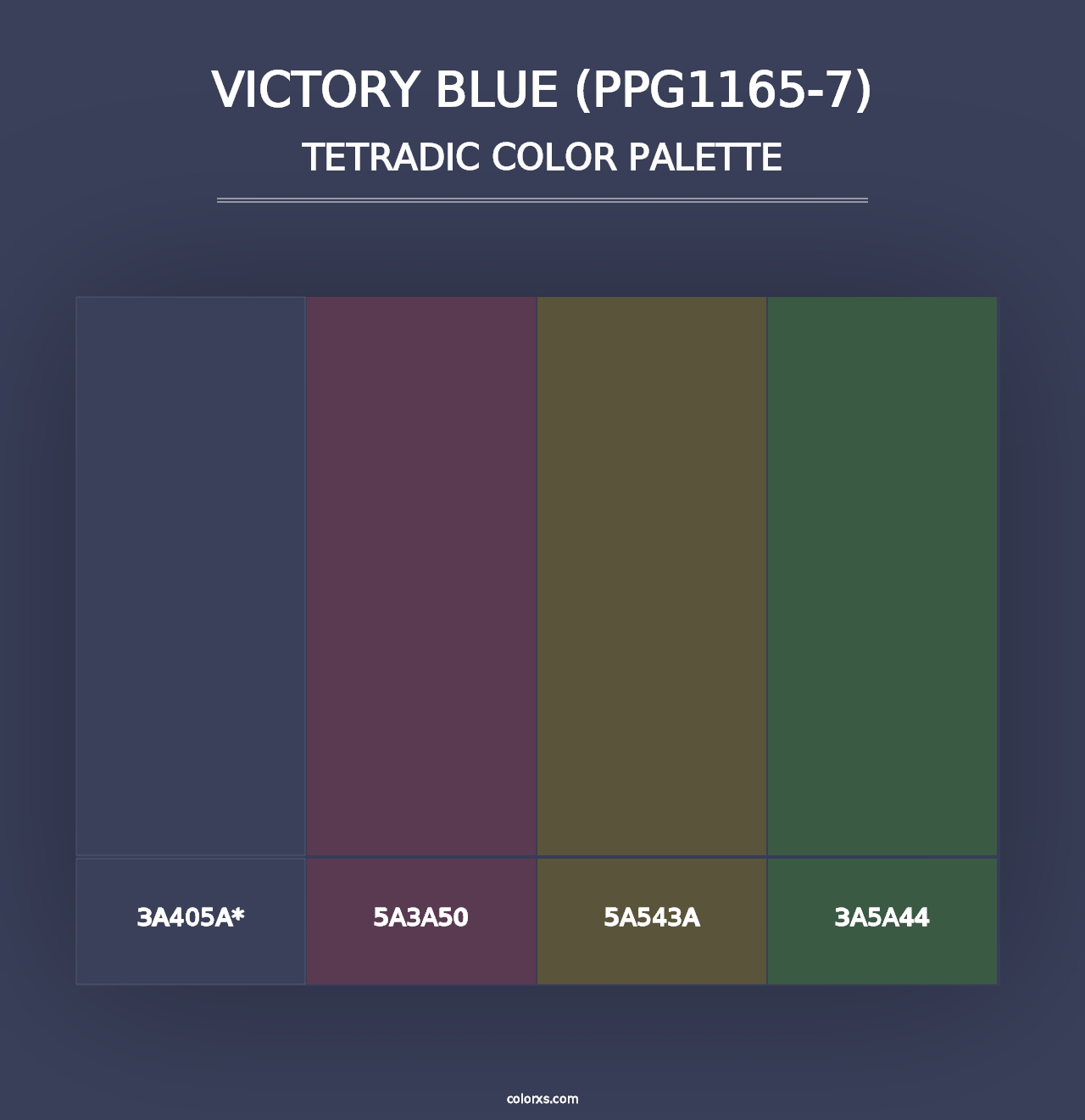 Victory Blue (PPG1165-7) - Tetradic Color Palette