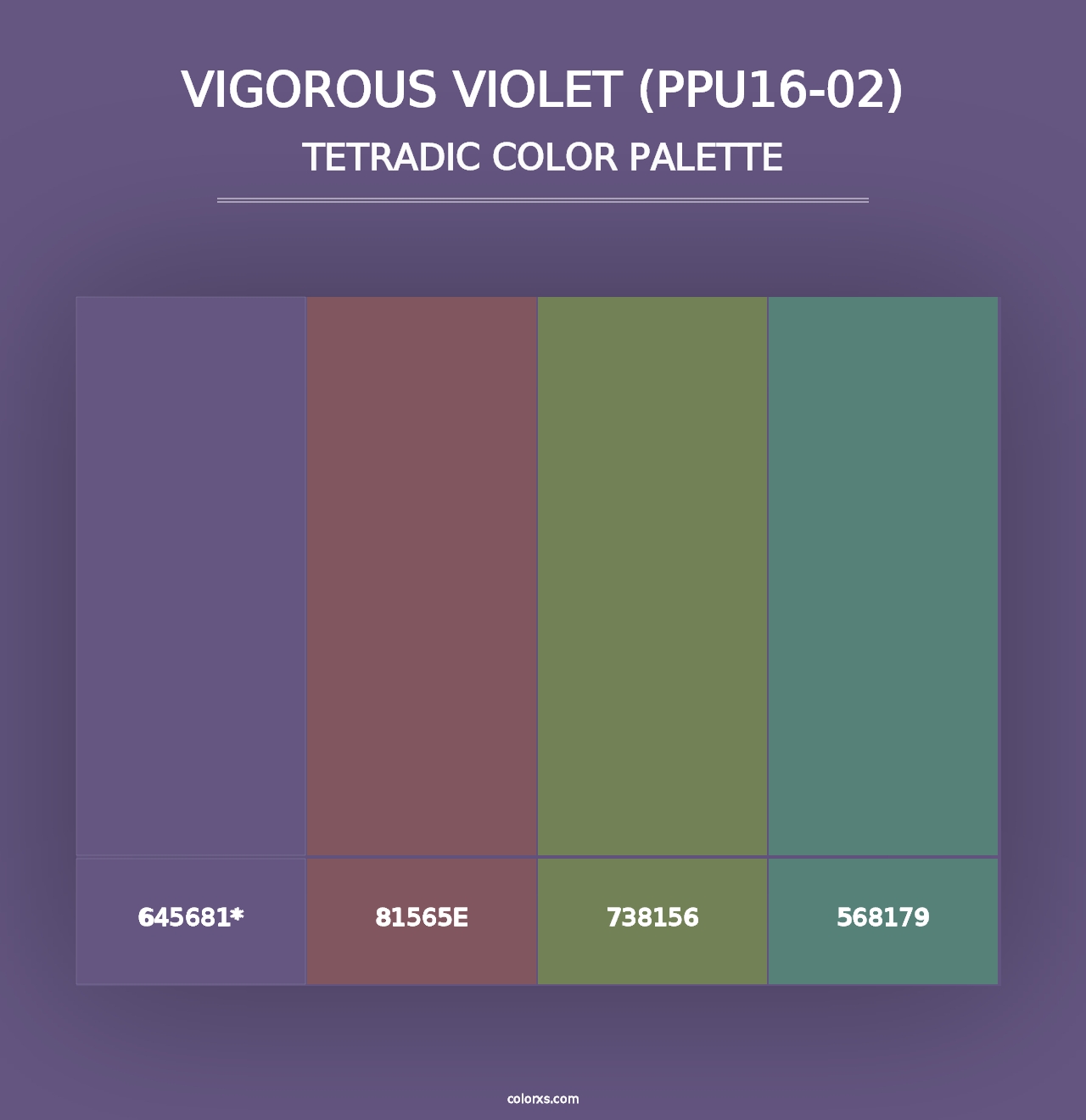 Vigorous Violet (PPU16-02) - Tetradic Color Palette