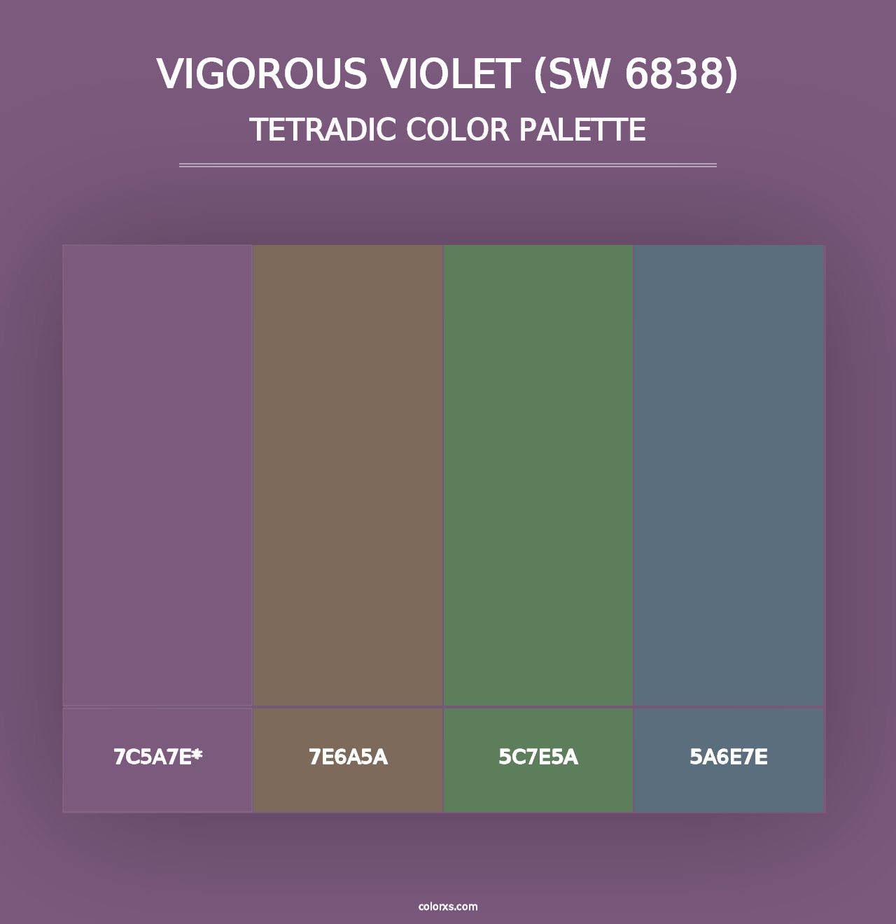 Vigorous Violet (SW 6838) - Tetradic Color Palette