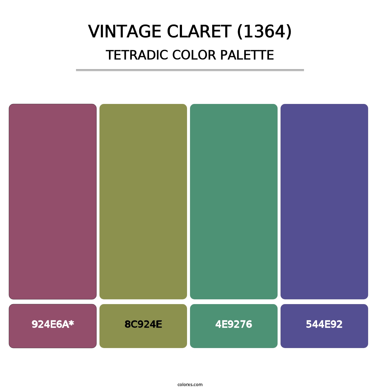 Vintage Claret (1364) - Tetradic Color Palette